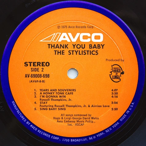 The Stylistics - Thank You Baby