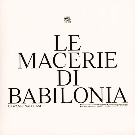 Giovanni Napolano - Le Macerie Di Babilonia