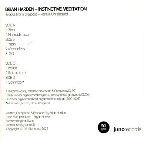 Brian Harden / Instinctive Meditation (Tracks From The Past - Rare & Unreleased)