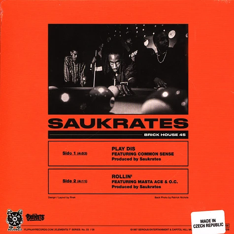 Saukrates - Brick House 45 Orange Vinyl Edition