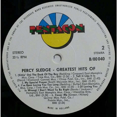 Percy Sledge - Greatest Hits Of Percy Sledge