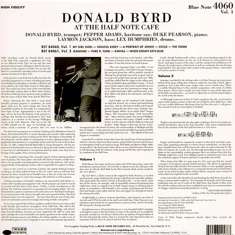 Donald Byrd - At The Half Note Cafe Vol.1 Tone Poet Vinyl Edition