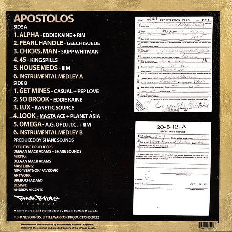 Shane Sounds - Apostolos Black Vinyl Edition