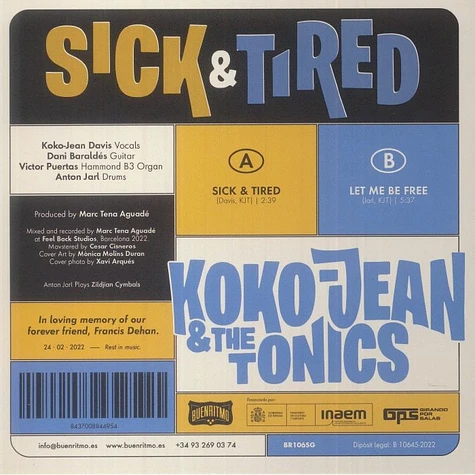 Koko-Jean & The Tonics - Sick & Tired