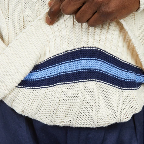 Cream/navy striped sweater