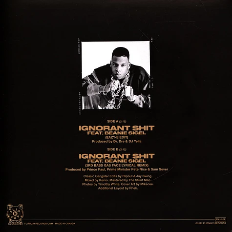 Jay-Z - Ignorant Shit Classic Gangster Edits By Flipout & Jay Swing Black Vinyl Edition