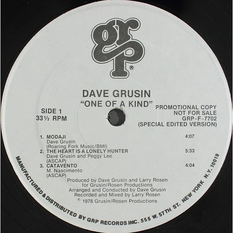 Dave Grusin - One Of A Kind (Special Edited Version)