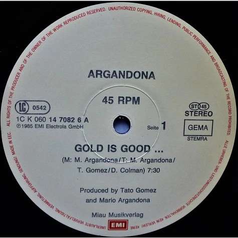 Mario Argandoña - Gold Is Good...