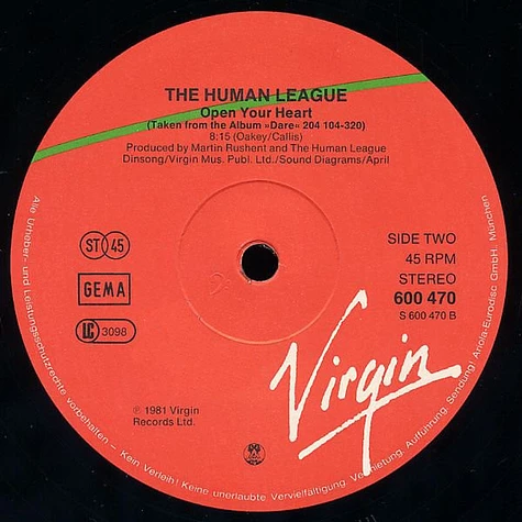 The Human League - Love Action (I Believe In Love) / Open Your Heart