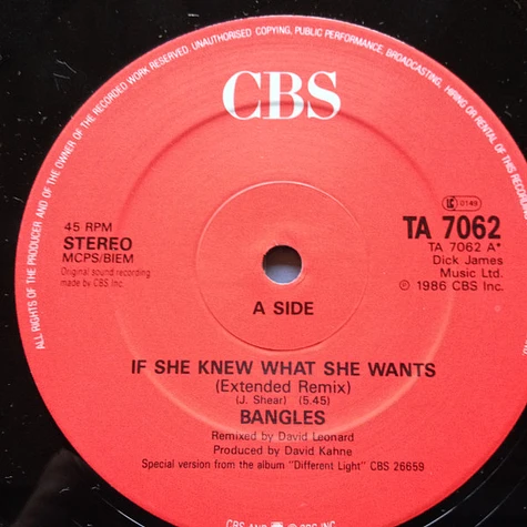 Bangles - If She Knew What She Wants (Extended Remix)