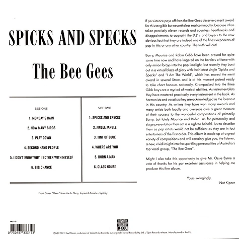 Bee Gees - Spicks & Specks Colored Vinyl Edition
