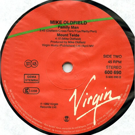 The Mike Oldfield Group, Mike Oldfield - Mistake / (Waldberg) The Peak / Family Man / Mount Teide
