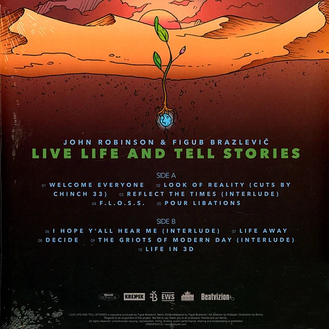 John Robinson & Figub Brazlevic - Live Life And Tell Stories Purple Vinyl Edition