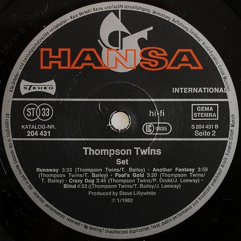Thompson Twins - Set