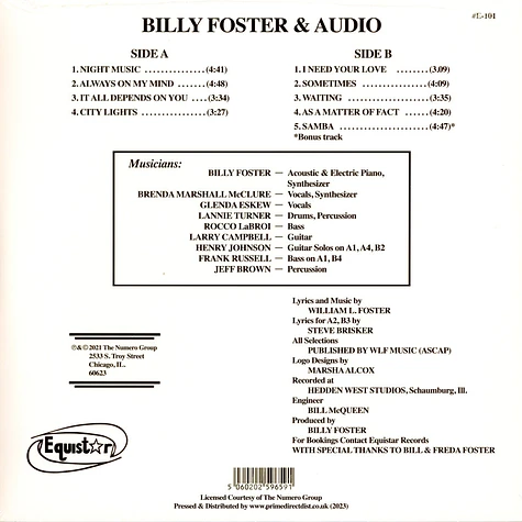 Billy Foster & Audio - Billy Foster & Audio Record Store Day 2023 Edition