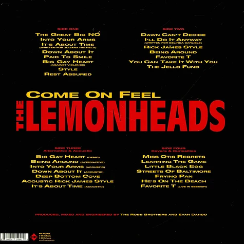 The Lemonheads - Come On Feel 30th Anniversary Black Vinyl Edition