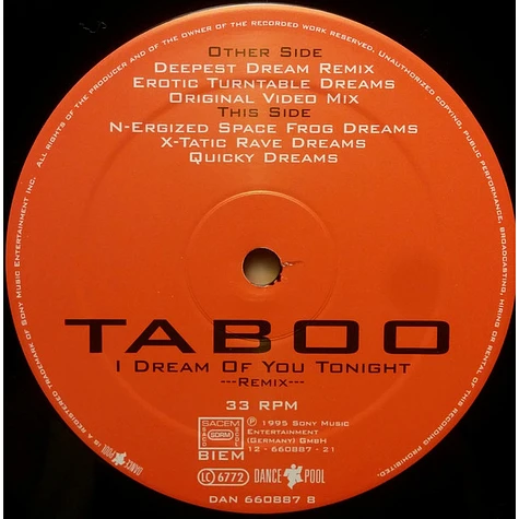 Taboo - I Dream Of You Tonight (Remix)