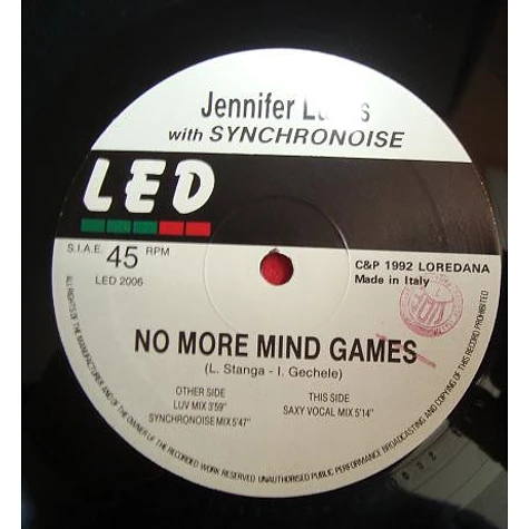 Jennifer Lucas With Synchronoise - No More Mind Games