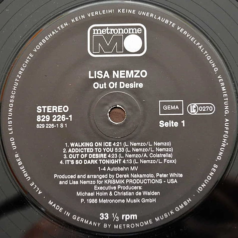 Lisa Nemzo - Out Of Desire
