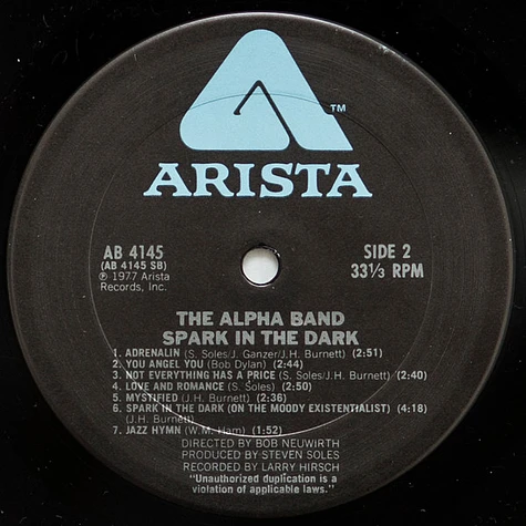 The Alpha Band - Spark In The Dark