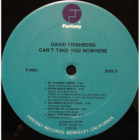 Dave Frishberg - Can't Take You Nowhere