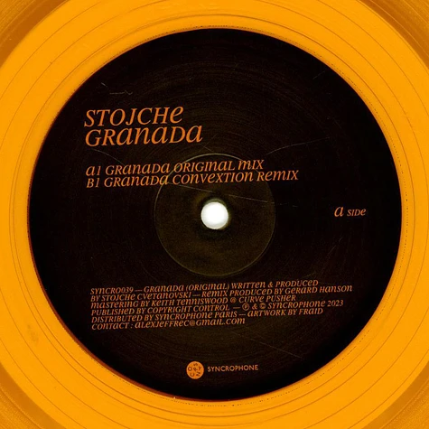 Stojche - Granada Convextion Remix Crystal Amber Vinyl Edition