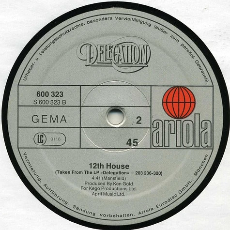 Delegation - I Wantcha' Back / 12th House