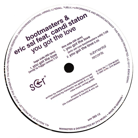 Bootmasters & Eric Ssl Feat. Candi Staton - You Got The Love