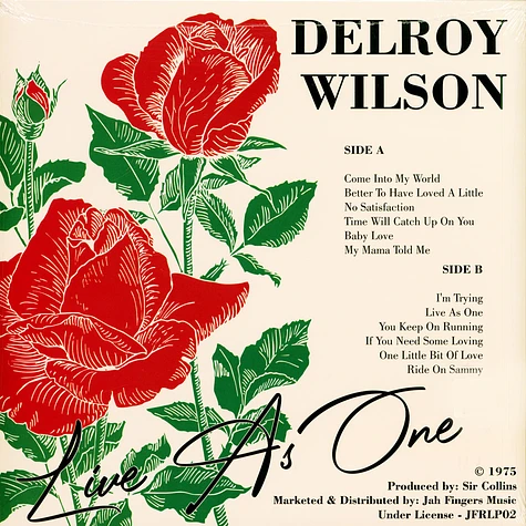 Delroy Wilson (Sir Collins Prodn) - Live As One