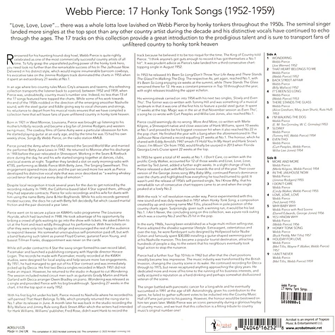 Webb Pierce - 17 Honky Tonk Songs 1952-1959