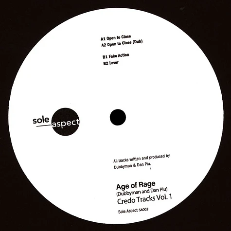 Age Of Rage - Credo Tracks Vol 1 EP
