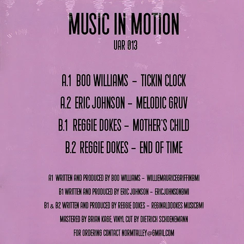 Boo Williams - Music In Motion