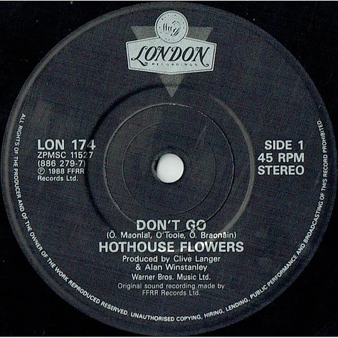 Hothouse Flowers - Don't Go