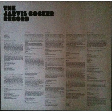 Jarvis Cocker - The Jarvis Cocker Record