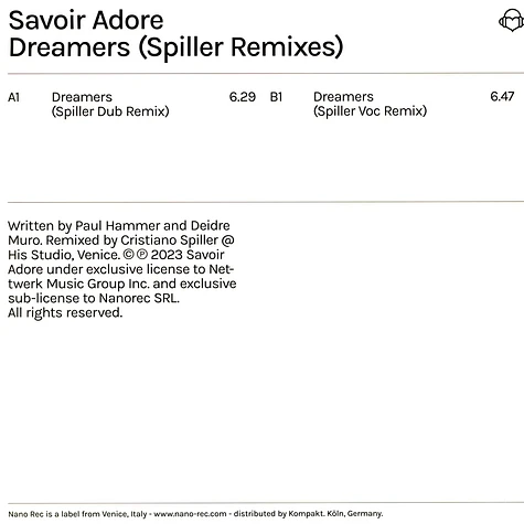 Savoir Adore - Dreamers (Spiller Remixes)