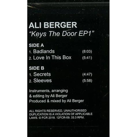 Ali Berger - Keys The Door EP 1