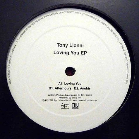 Tony Lionni - Tokyo House Underground: Loving You EP