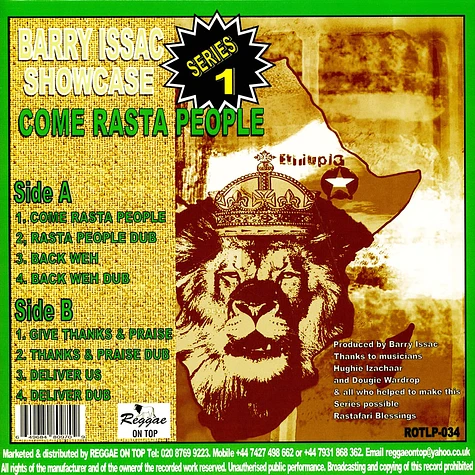 Barry Isaac - Come Rasta People Showcase Series 1