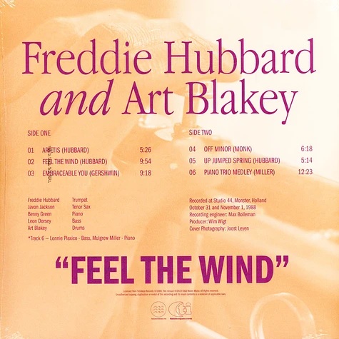 Freddie Hubbard & Art Blakey - Feel The Wind Clear Vinyl Edition