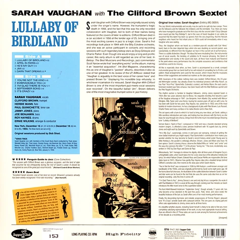 Sarah Vaughan - With Clifford Brown