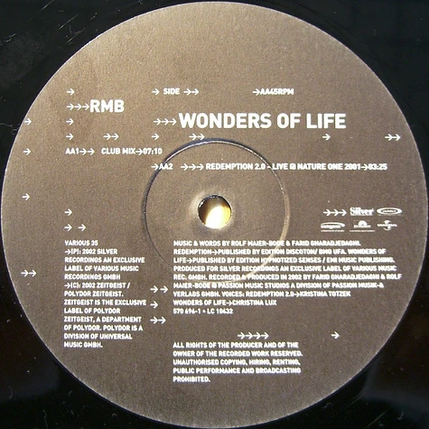 RMB - Redemption 2.0 / Wonders Of Life