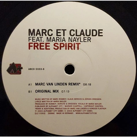 Marc Et Claude Feat. Maria Nayler - Free Spirit