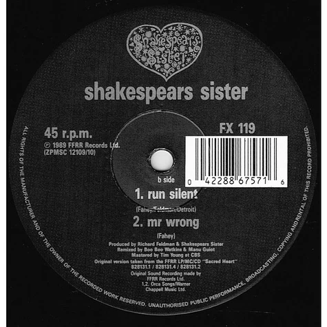 Shakespear's Sister - Run Silent