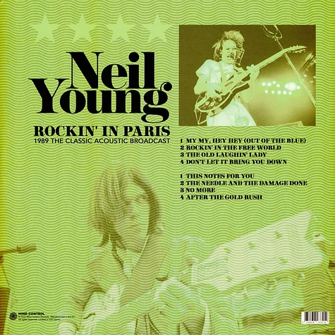 Neil Young - Rockin' In Paris - 1989 The Classic Acoustic Broadcast Green Vinyl Edition