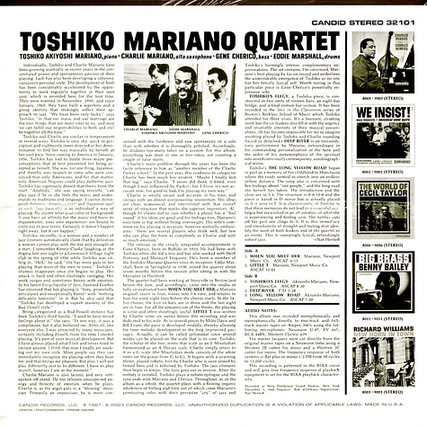 Toshiko Mariano - Toshiko Mariano Quartet