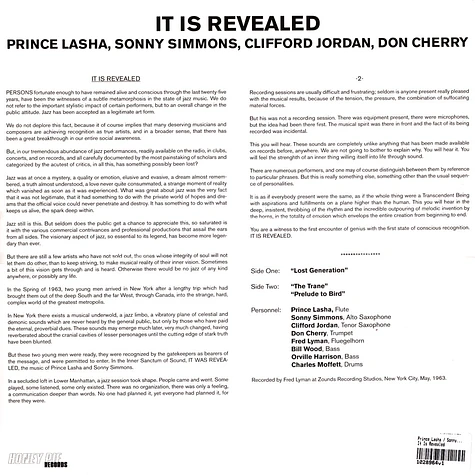 Prince Lasha / Sonny Simmons / Clifford Jordan / Don Cherry - It Is Revealed