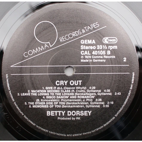 Betty Dorsey - Cry Out