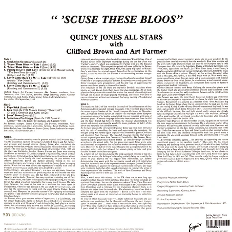 Quincy Jones All Stars - Scuse These Bloos