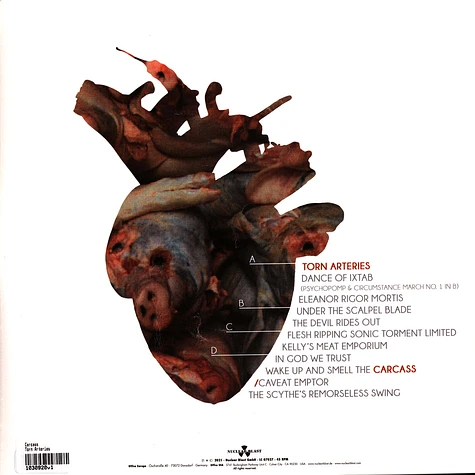 Carcass - Torn Arteries Yellow w/ Black Splatter Vinyl Edition
