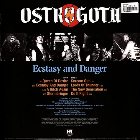 Ostrogoth - Ecstasy And Danger Black Vinyl Edition